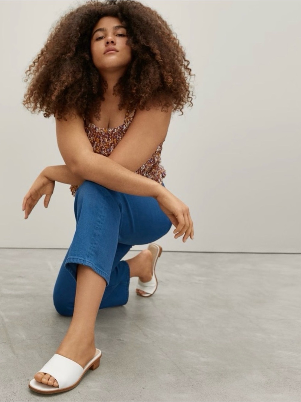 Everlane The City Sandal in White Block Heel Sz 8.5